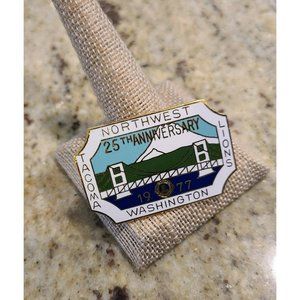 Vintage Lions Club Pin 1977 Tacoma Washington Northwest 25th Anniversary Bridge
